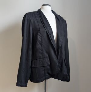 Tahari Black Blazer XL Work Wear Relaxed Fit Oversized